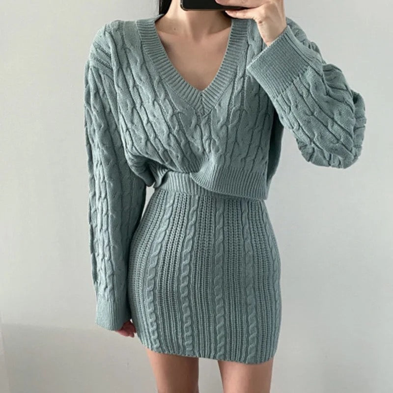 Darvy Knitted Woolen Coord Set