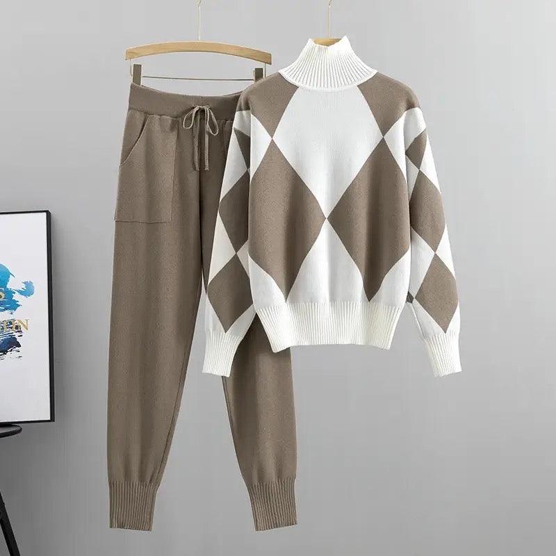 Raymond Woolen Coord Set In Brown
