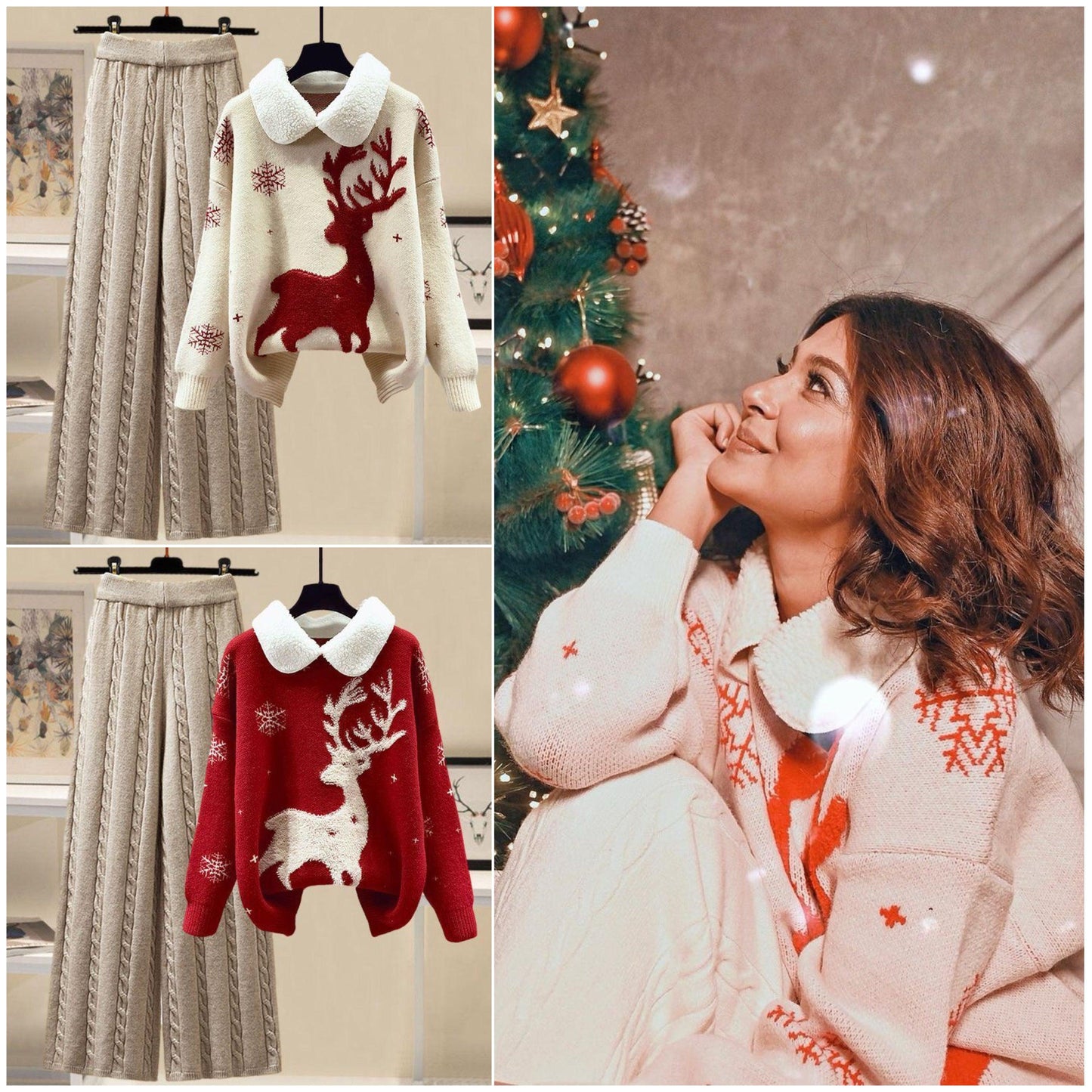 Reindeer Woolen Coord Set
