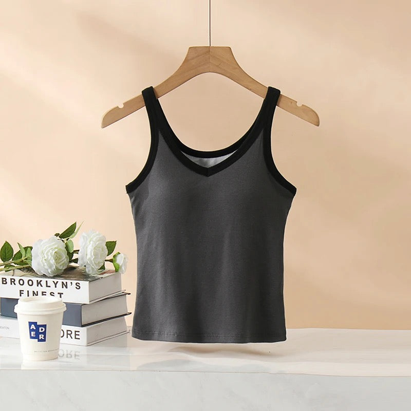 Bagatelle Tank Tops with Inbuilt Bra In White