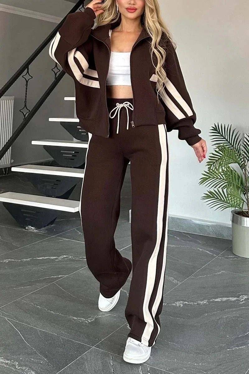 Nora Comfortable Premium Tracksuit In Brown