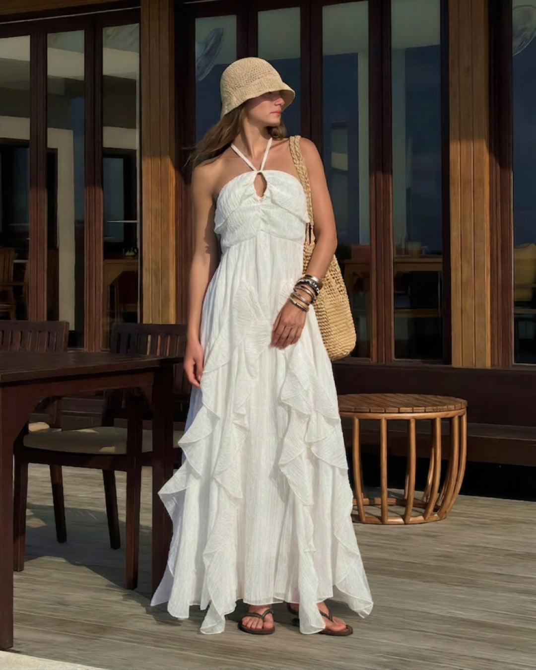 Maelle Ruffle Maxi Dress