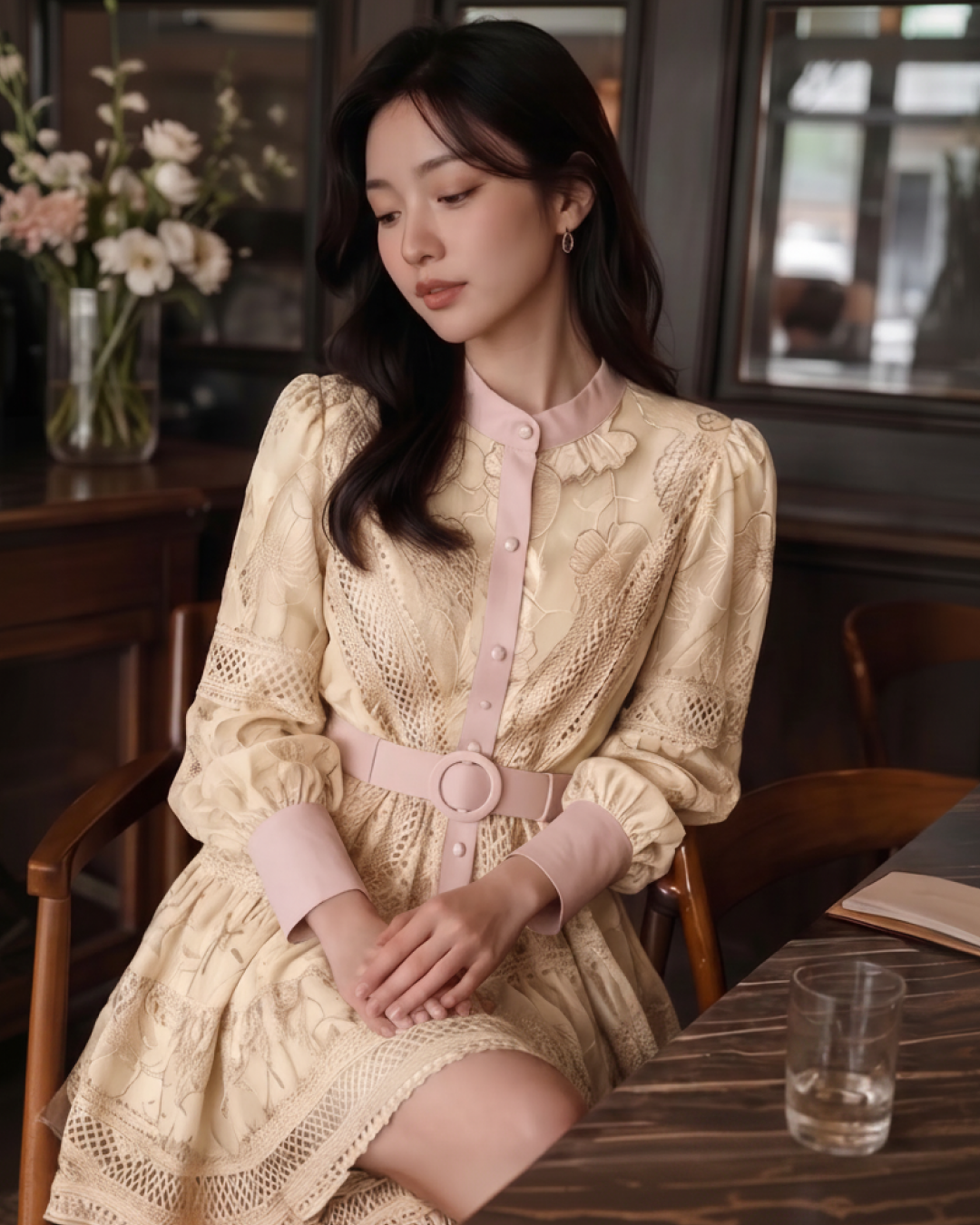 Ines Embroidered Shirt Mini Dress With Belt