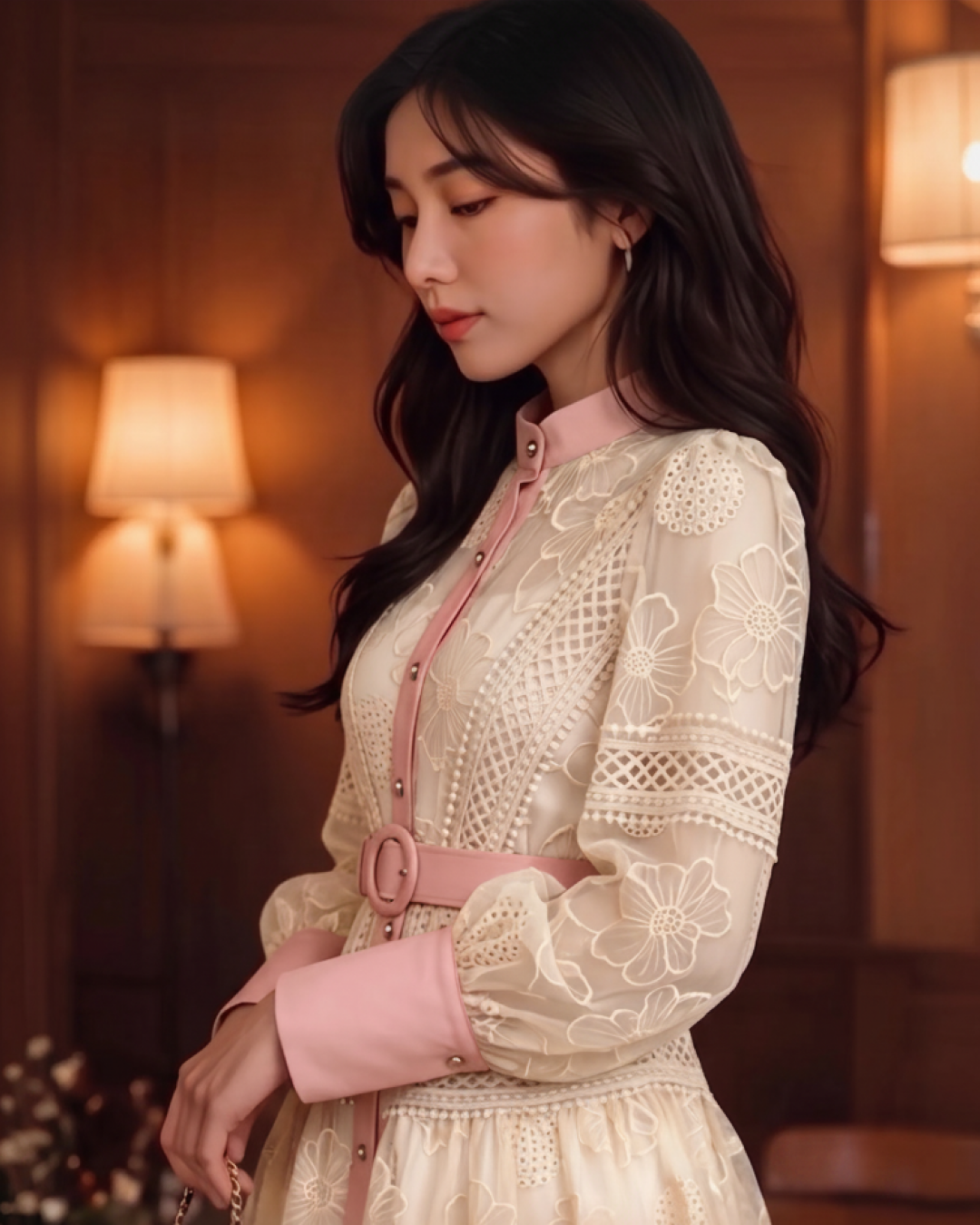 Ines Embroidered Shirt Mini Dress With Belt