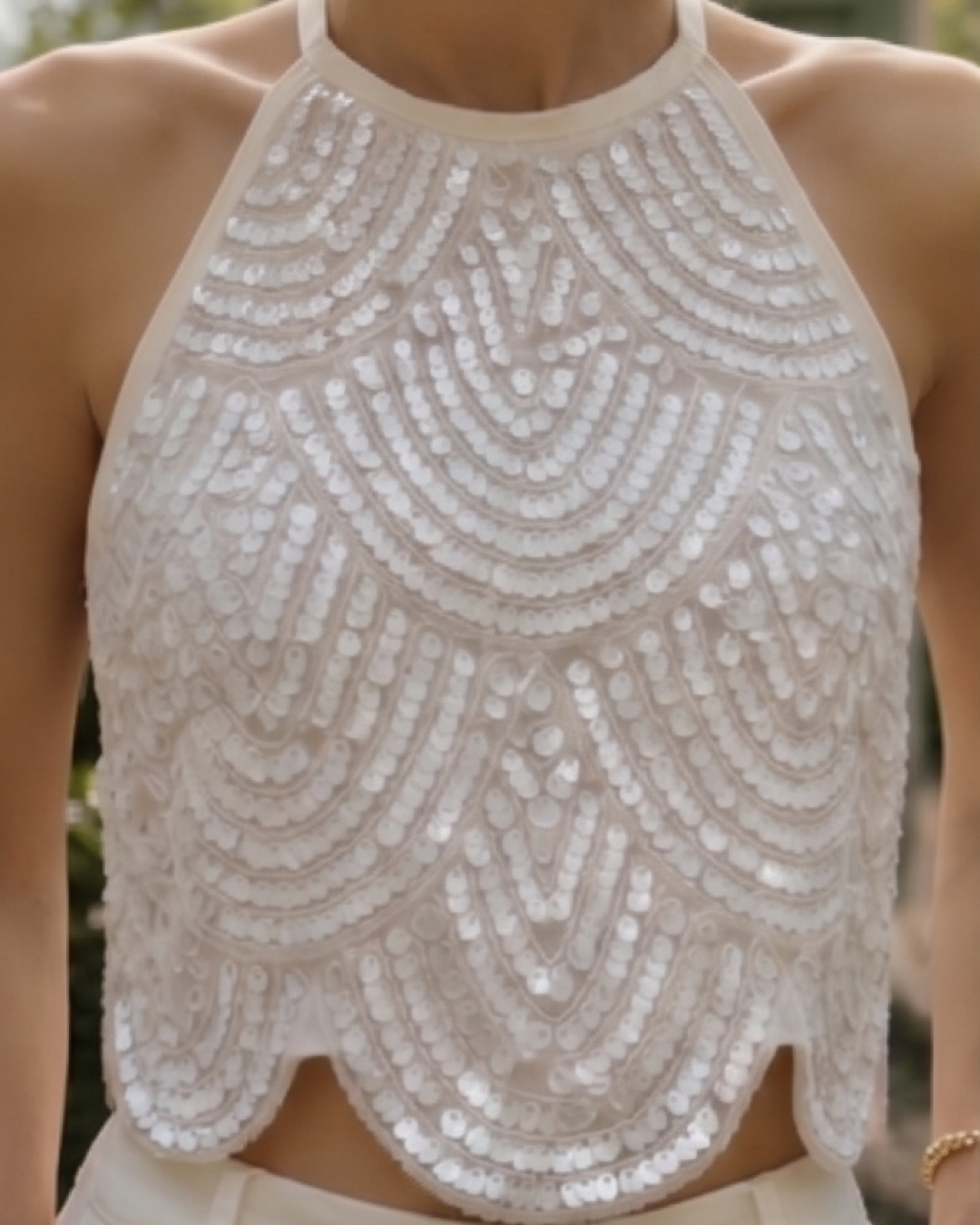 Camille Halterneck Sequin Top