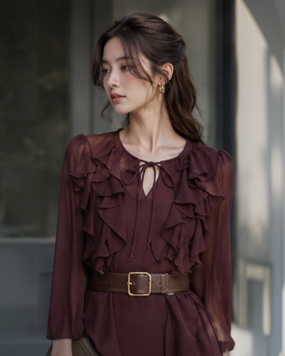 Kara Ruffle Mini Dress With Belt