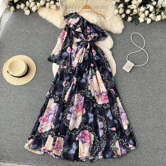 Alyssa Floral Dress In Dark Blue