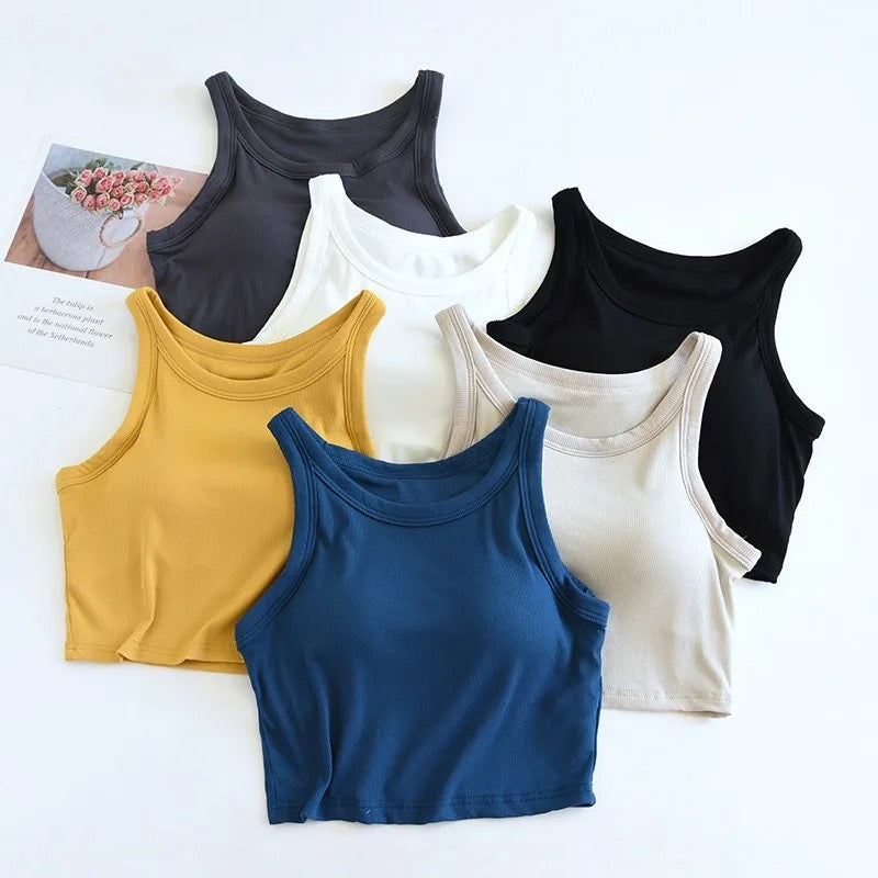 Amway Tank Tops with Inbuilt Bra In Yellow