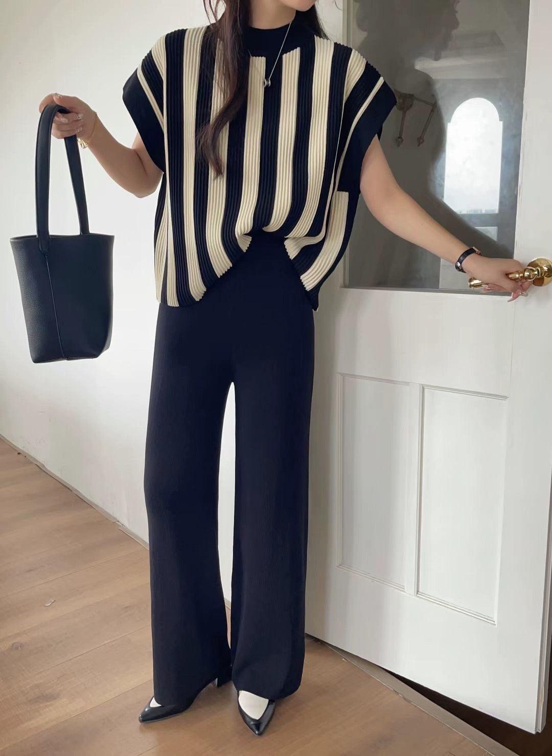 Arizona Ribbed Co-ord Set In Black