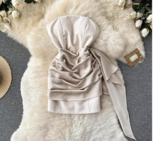 Aylin Statement Dress In Off-White