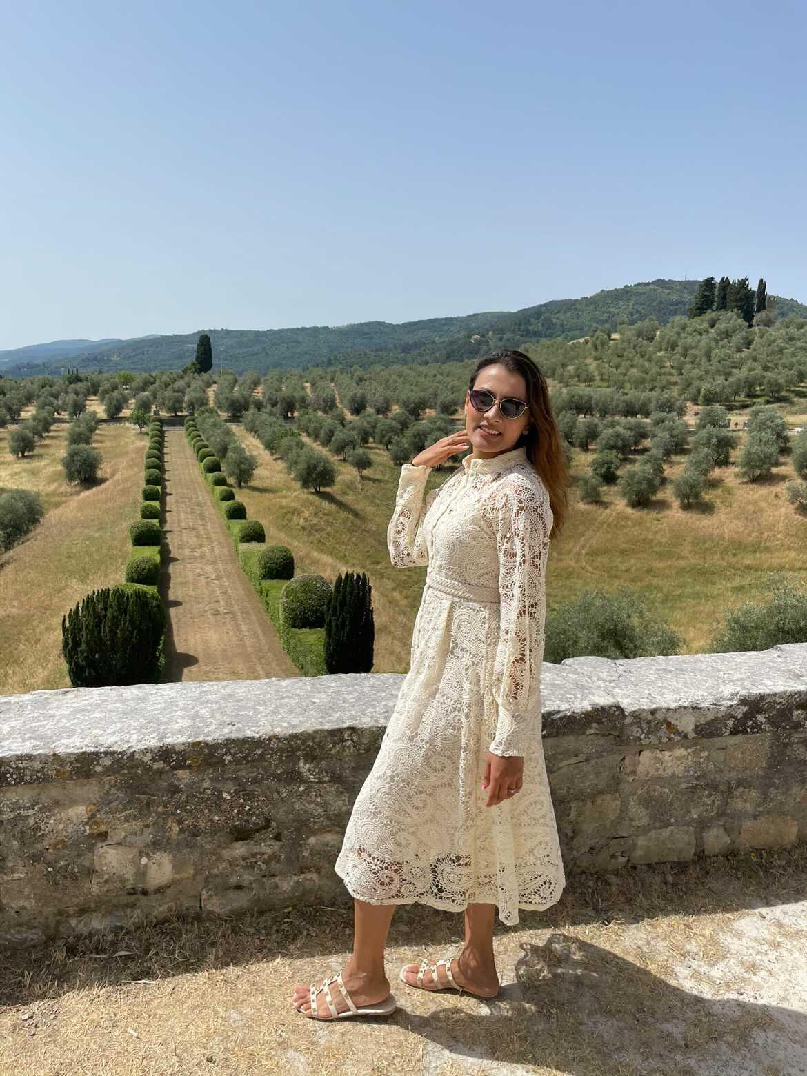 Mexicano Luxury Lace Dress In Beige