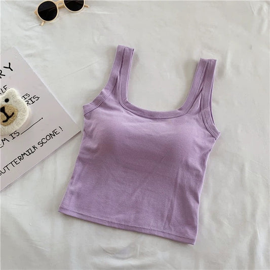 Jared Tank Tops with Inbuilt Bra In Lilac