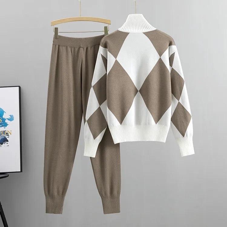 Raymond Woolen Coord Set In Brown