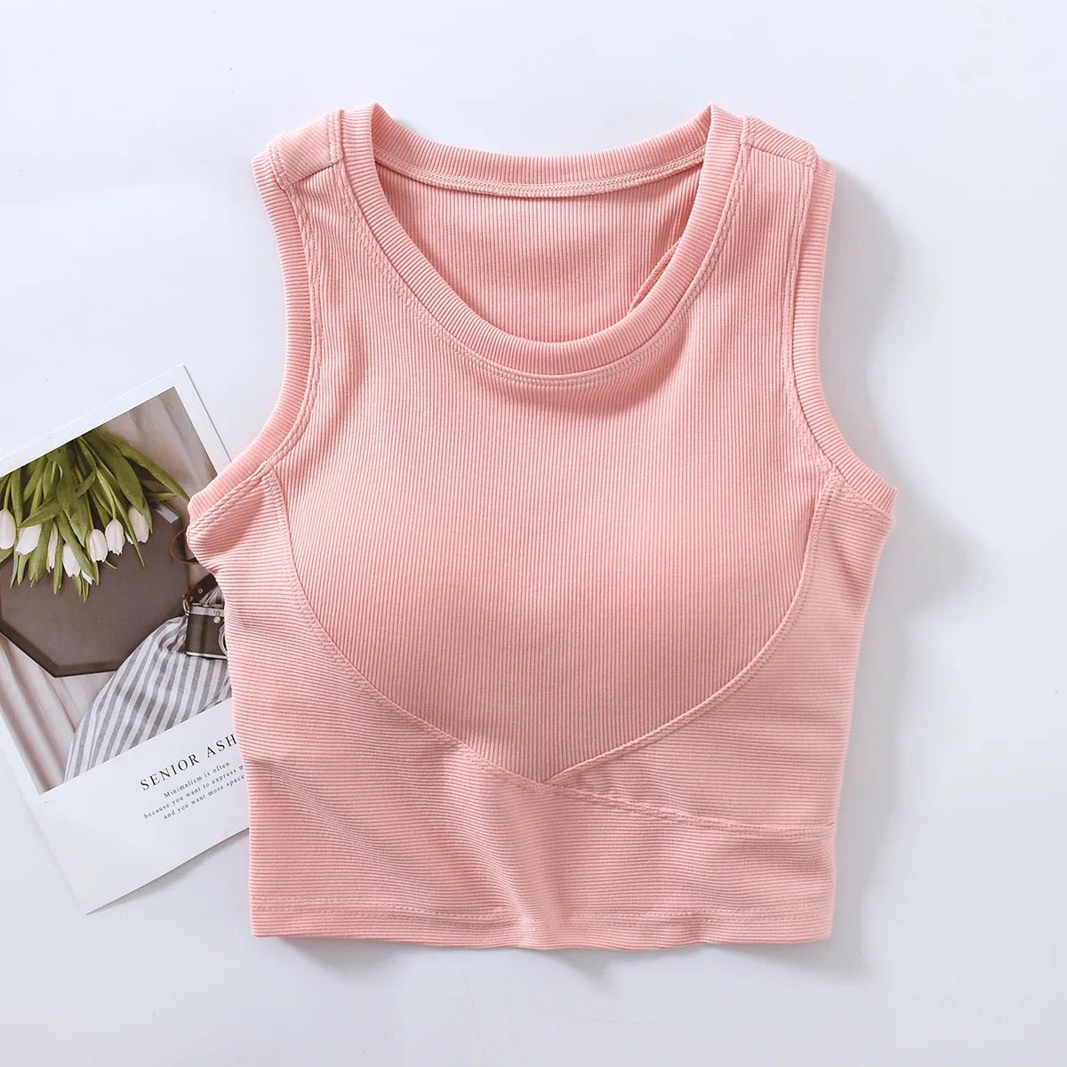 Baco Tank Tops with Inbuilt Bra In Black
