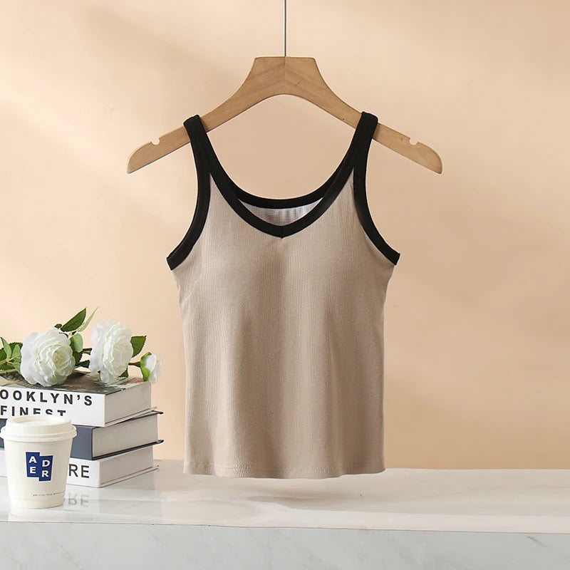Bagatelle Tank Tops with Inbuilt Bra In White