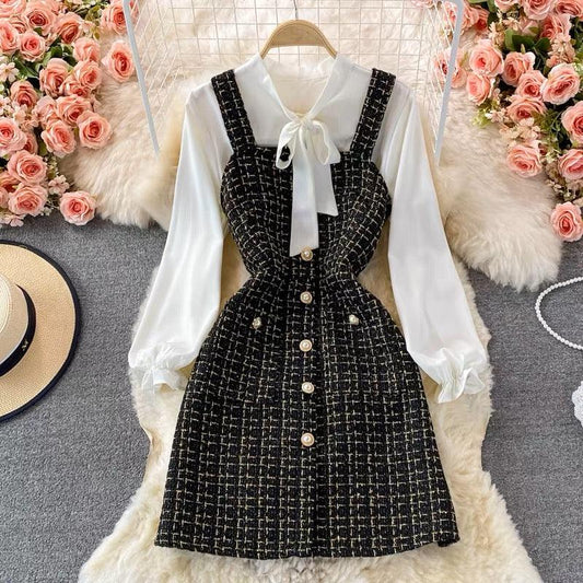 Barrow Tweed Dress In Black