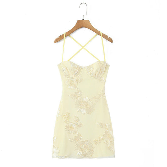 Beatrix Embroidered Mini Dress