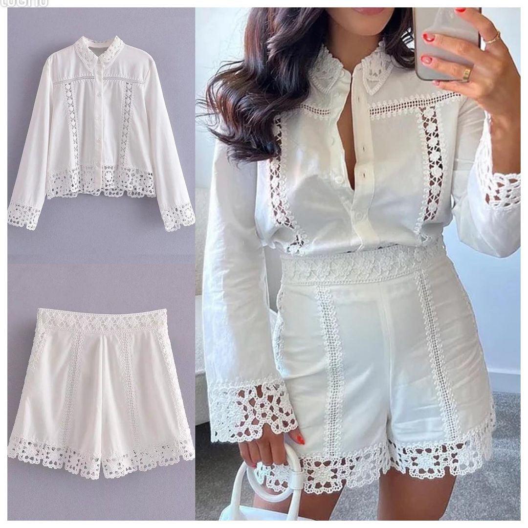 Bella Luxury Coord Set In White
