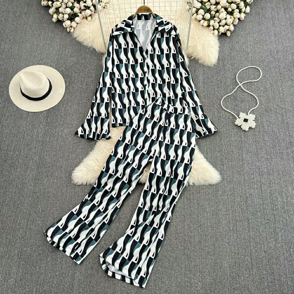 Ben Abstract Coord Set In Dark Green