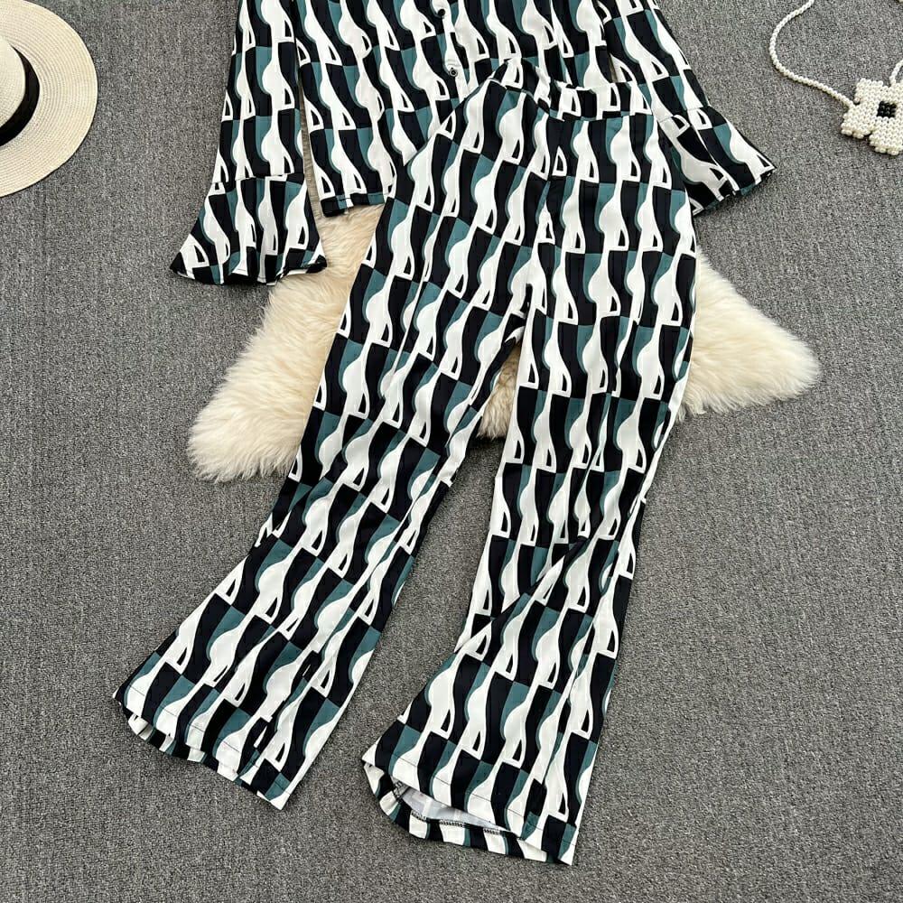Ben Abstract Coord Set In Dark Green