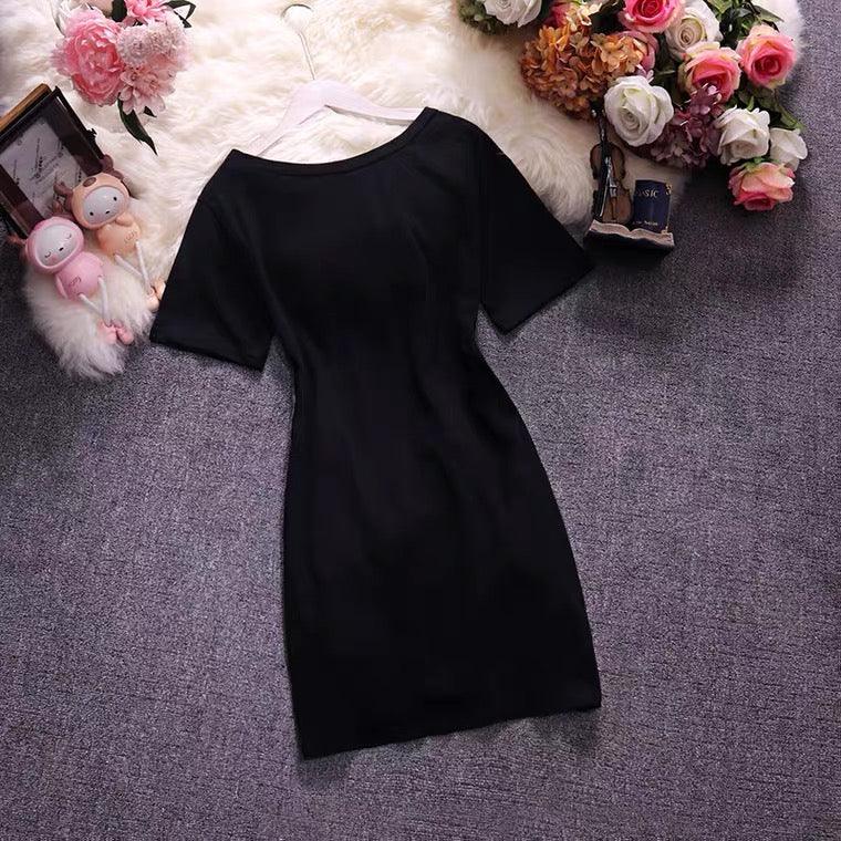 Bisco Sequined Knot Dress In Black