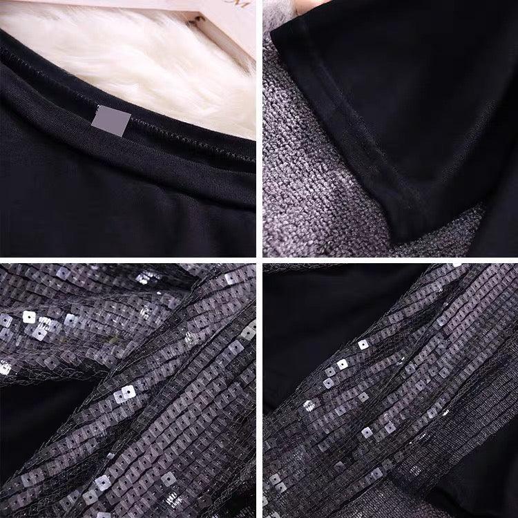 Bisco Sequined Knot Dress In Black