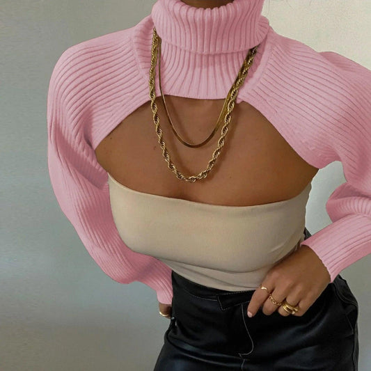 Blush Statement Cape Sweater In Pink