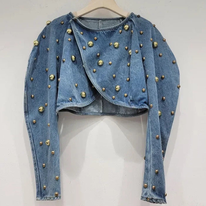Yasmin Embellished Denim Blouse