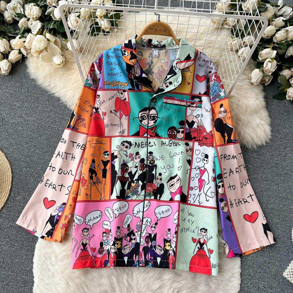Cartoon Abstract Coord Set In Multicolor