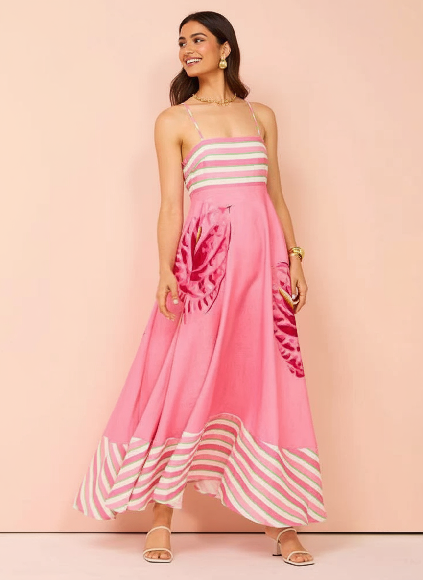 Cosmon Holiday Dress In Pink