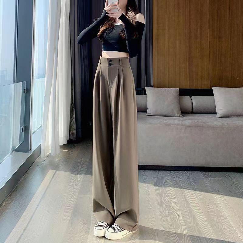 Crest Wide Leg High Waist Pants In Black