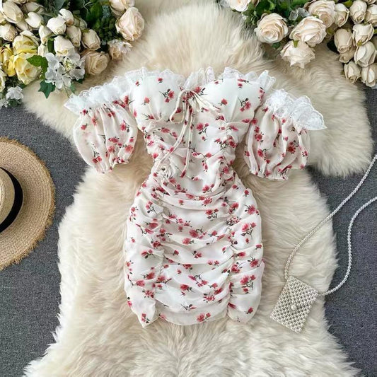 Crobel Floral Dress In White