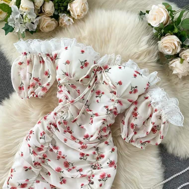 Crobel Floral Dress In White