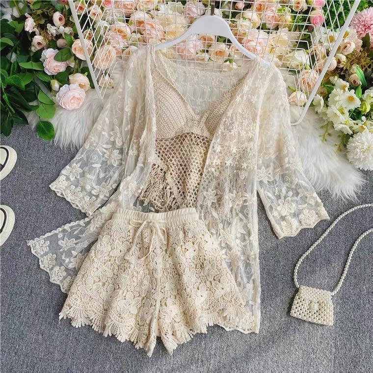 Cynthia Coord Set - 3 Piece - ResortWear In White