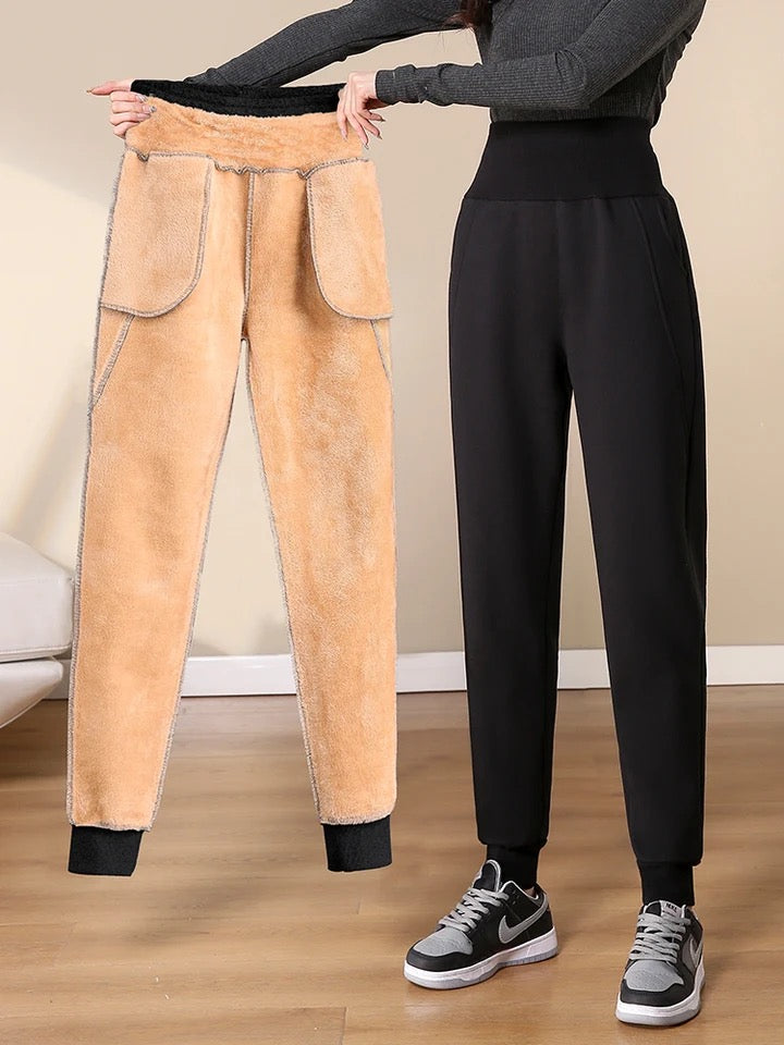 Telsa Slimming Premium Fleece Lined Jogger In Black