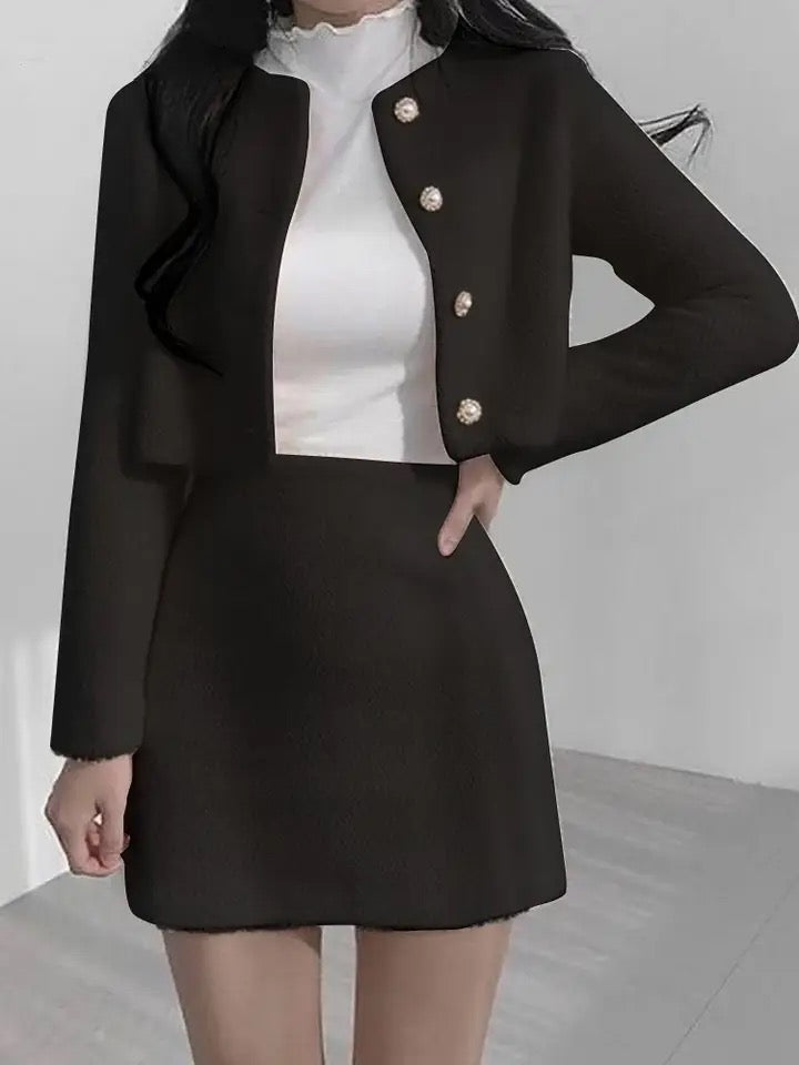 Cressida Premium Tweed 2 Pc Set In Black