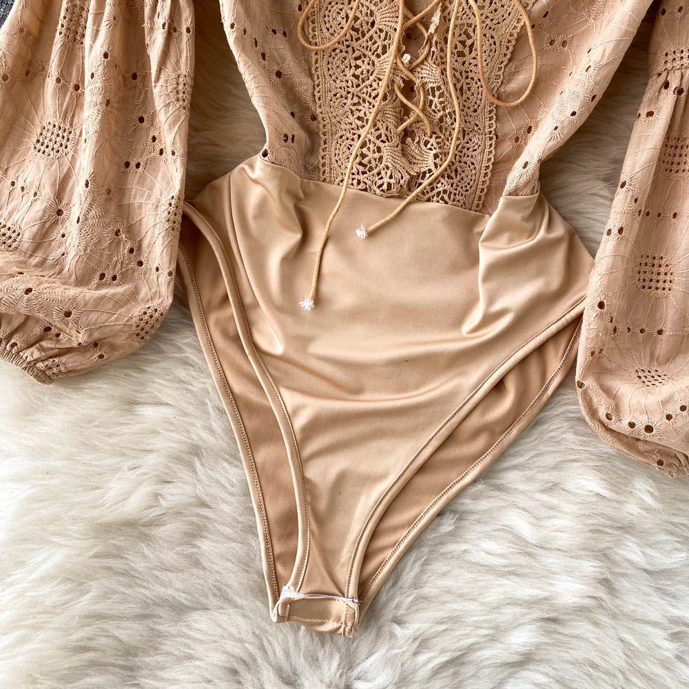 Daphne Formal Bodysuit In Beige