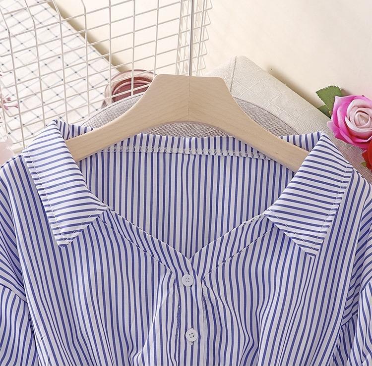 Donna Striped Blouse In Black