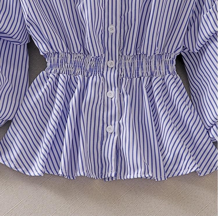 Donna Striped Blouse In Black