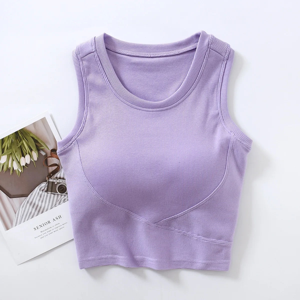 Baco Tank Tops with Inbuilt Bra In Black