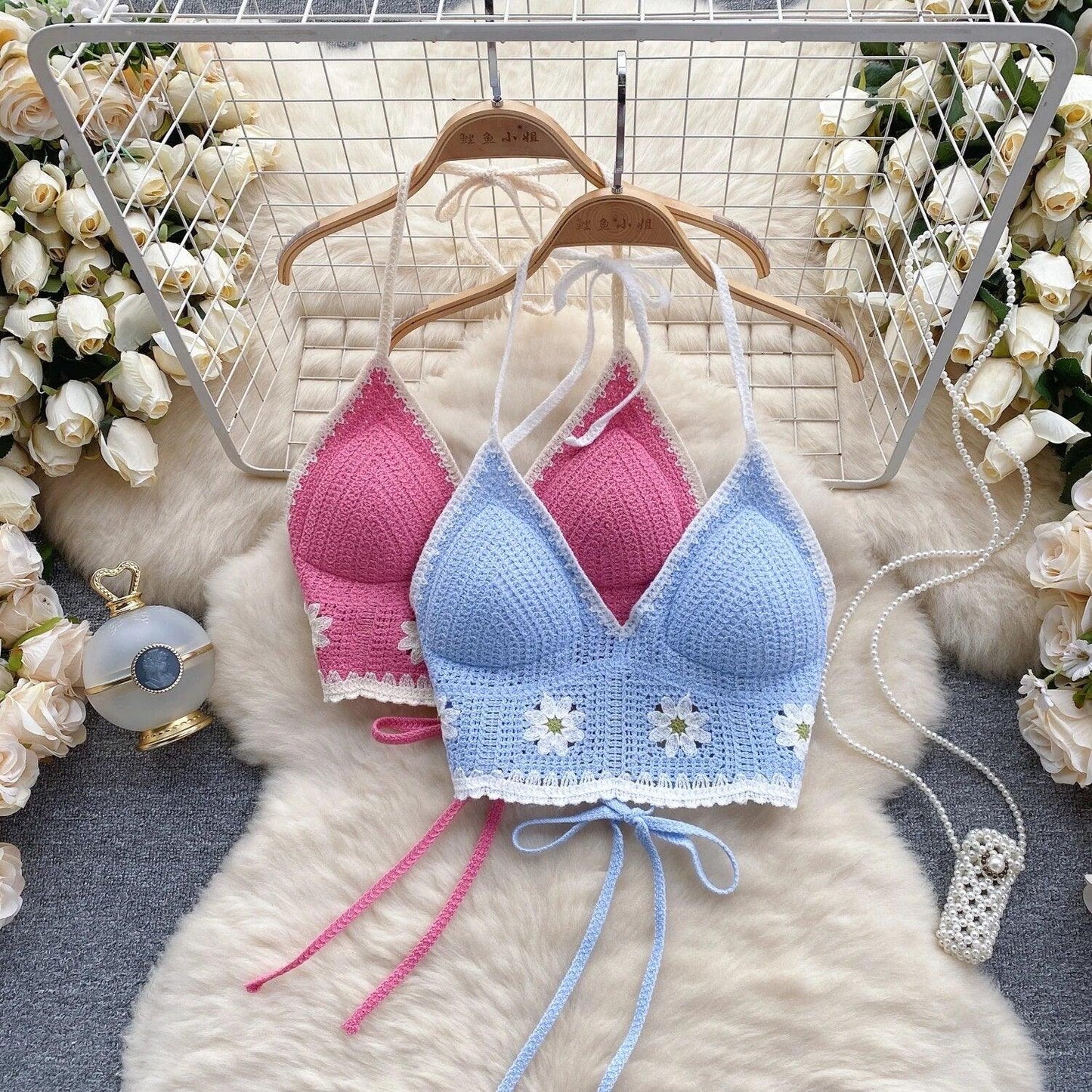 Prerto Summer Tops with Inbuilt Bra In Pink