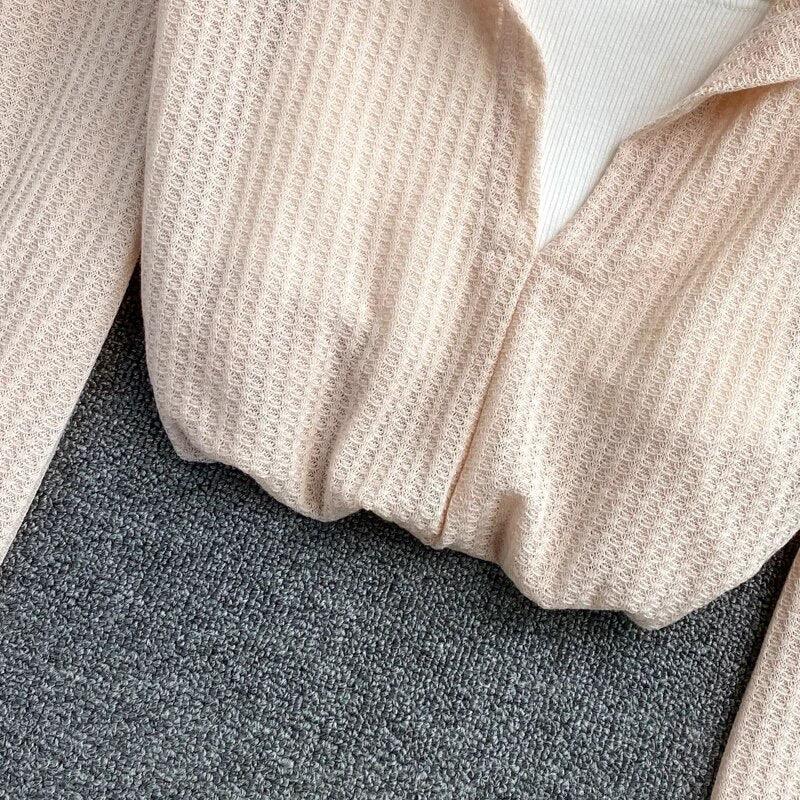 Laurel Full Sleeve Summer Tops In Beige