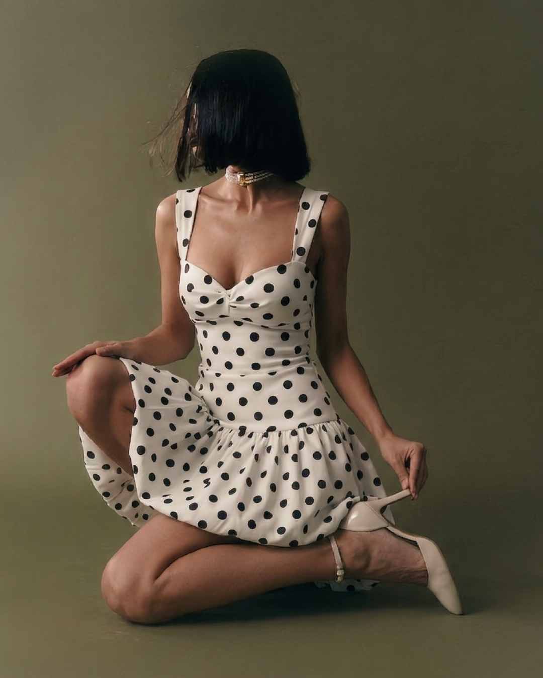 Mindy Balloon Polka Mini Dress