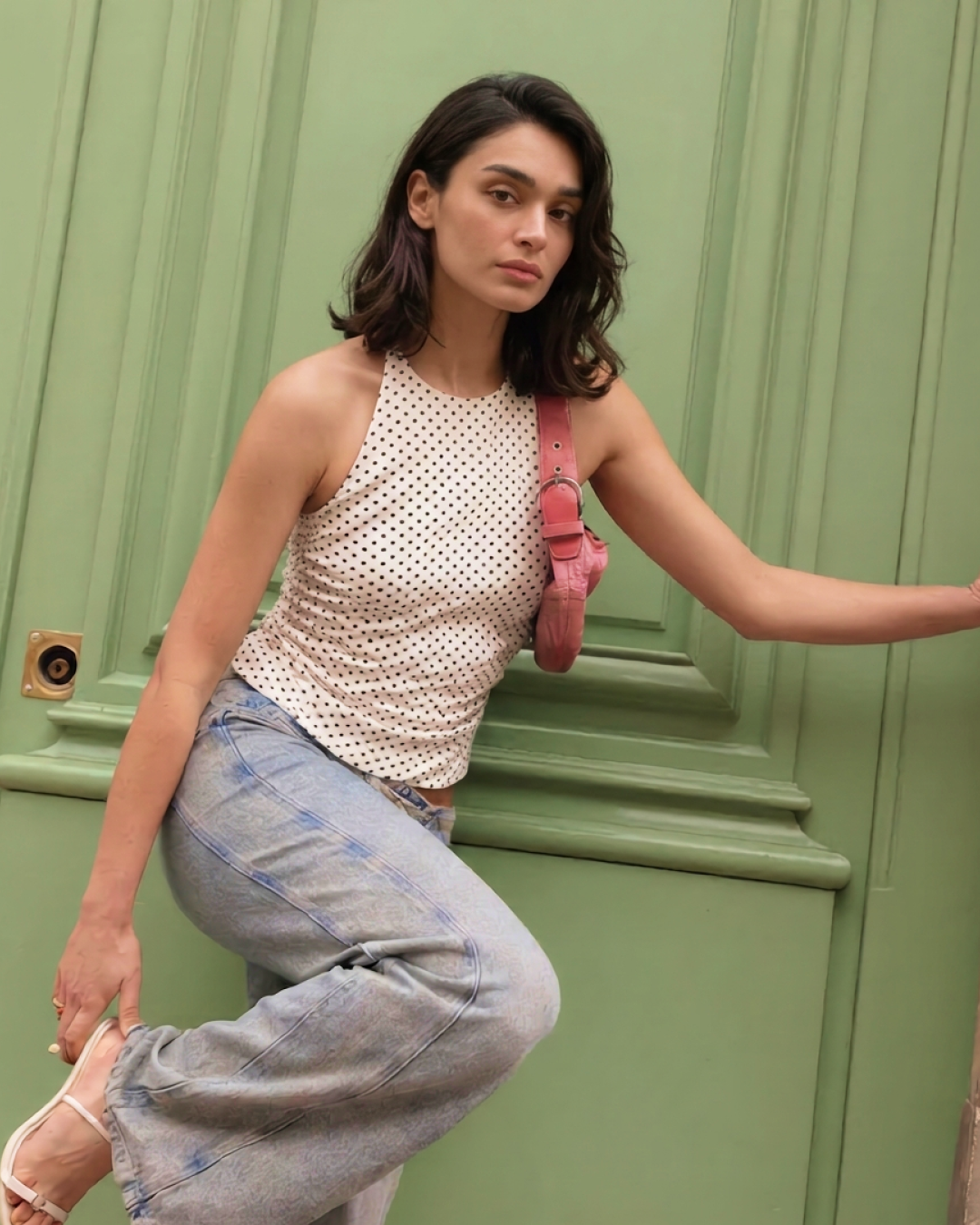 Elda Halterneck Polka Top