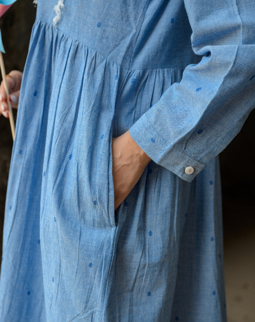 French Blue Fringe Dress