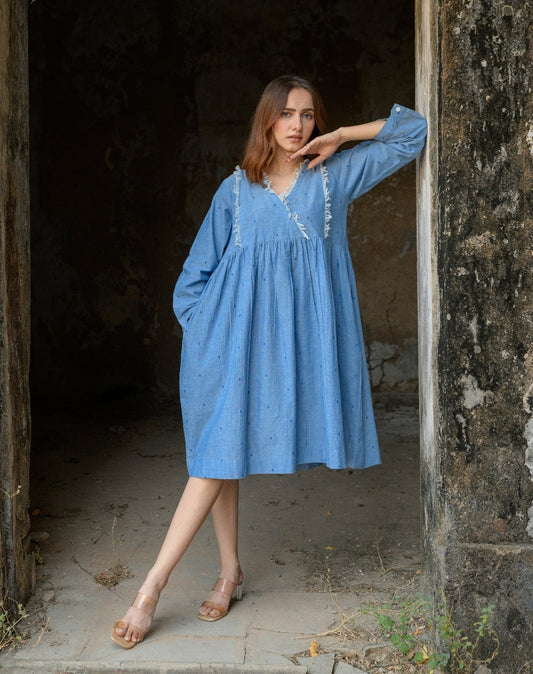 French Blue Fringe Dress
