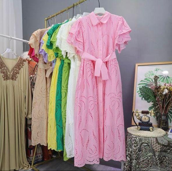 Ginny Cotton Dress In Pink