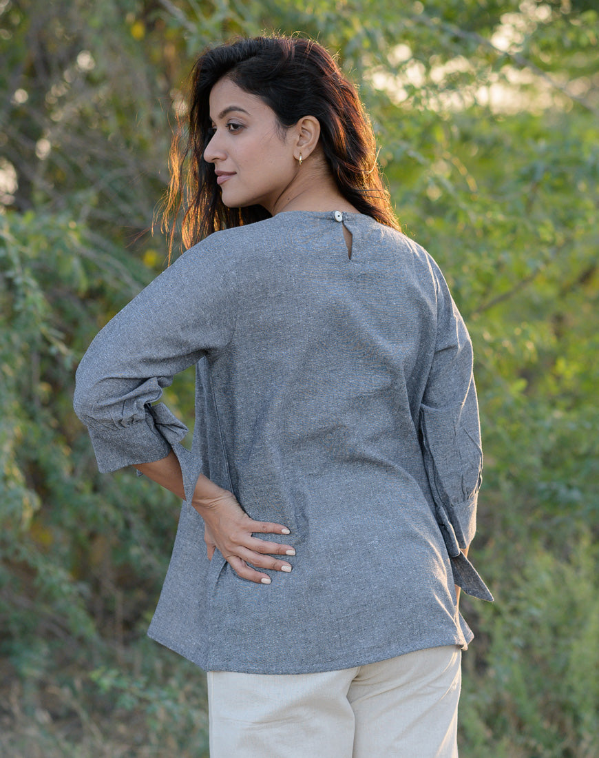 Gothic Grey Bow Top