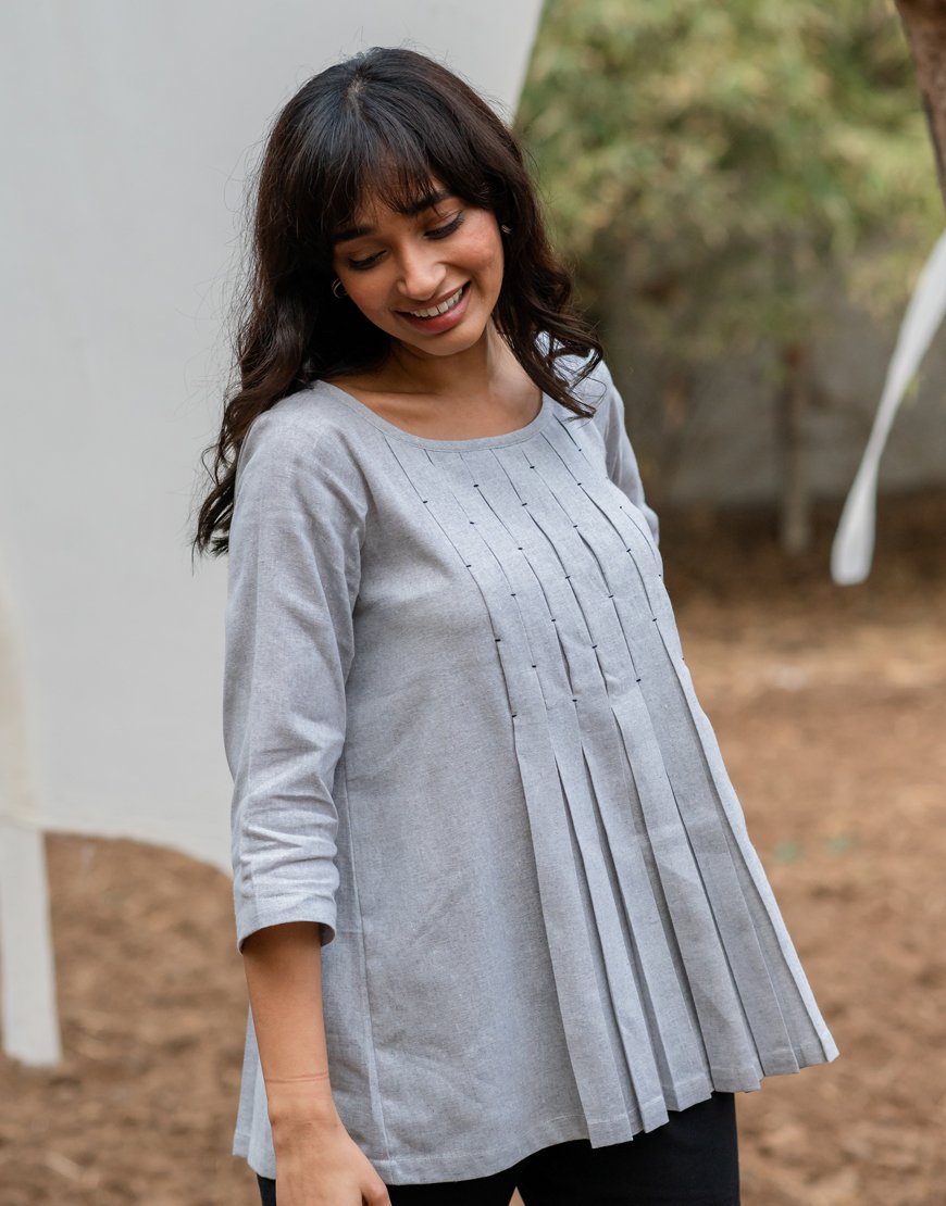 Grey Smock Top