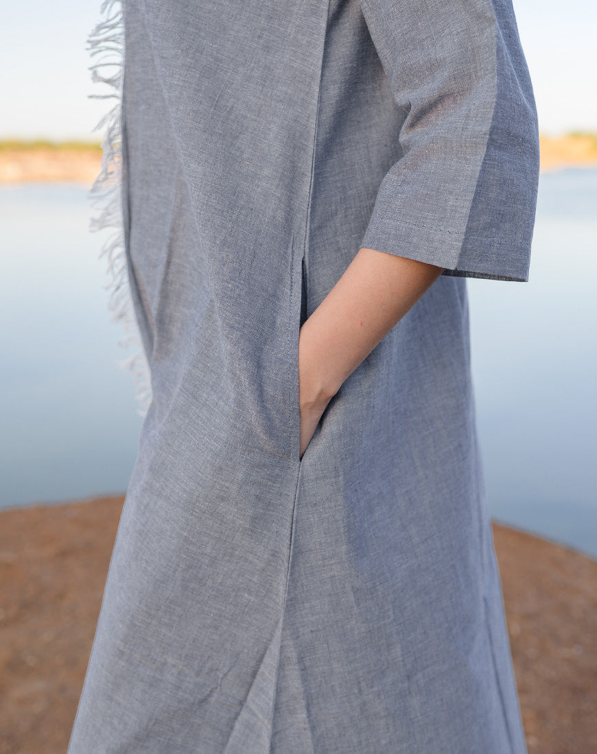 Grey Fringe Dress